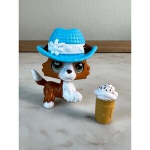 Collie Dog #151 G7 Littlest Pet Shop Hat Paw Cup Drink Accessory Hasbro LPS
